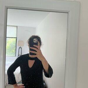 Loft specked black and white sweater